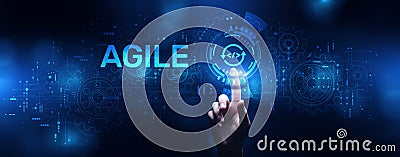 Agile flexible software development technique. Technology concept Stock Photo