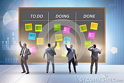 Agile kanban board with outstanding tasks Stock Photo