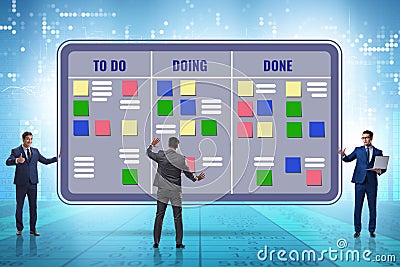 Agile kanban board with outstanding tasks Stock Photo