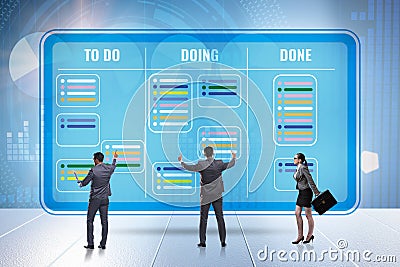 Agile kanban board with outstanding tasks Stock Photo