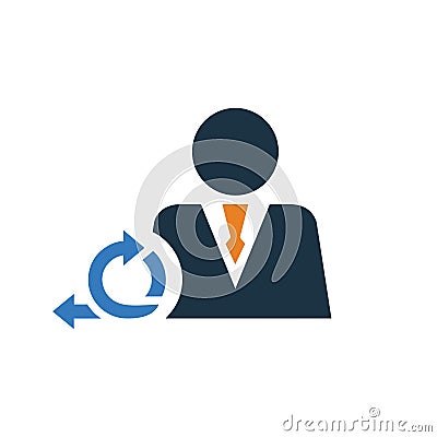 Agile, manager, scrum icon. Simple editable vector illustration Vector Illustration