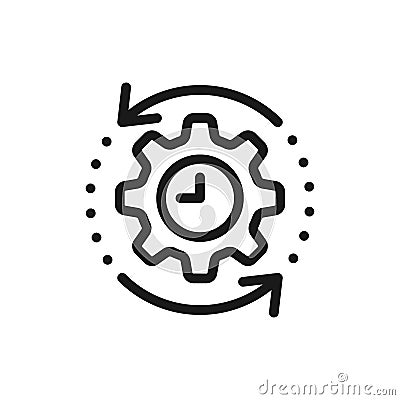 Agile process line icon. Fast speed quick time vector Vector Illustration