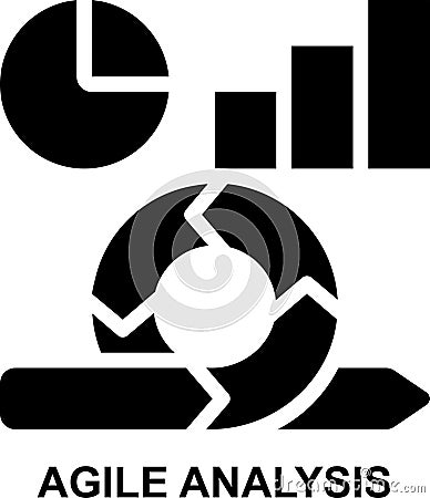 agile, reporting, analysis, analytics, data visualization, metrics solid glyph icon Stock Photo