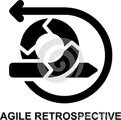 agile retrospective, sprint retrospective, agile, scrum, retrospective, flashback solid glyph icon Stock Photo