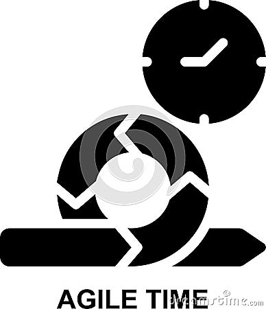agile, time, estimation, duration, schedule, time management, project management solid glyph icon Stock Photo