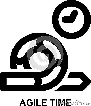agile, time, estimation, duration, schedule, time management, project management outline icon Vector Illustration