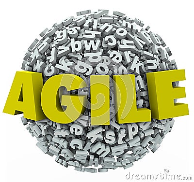 Agile Word 3d Letters Sphere Change Adapt Stock Photo