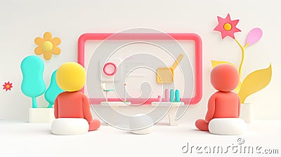 Agile workflows driving management efficiency, dynamic team brainstorming, interactive digital board Cartoon Illustration
