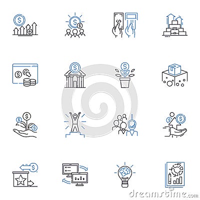 Agility line icons collection. Quickness, Flexibility, Gracefulness, Nimbleness, Spryness, Dexterity, Mobility vector Vector Illustration