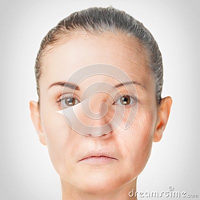 Aging process, rejuvenation anti-aging skin procedures Stock Photo