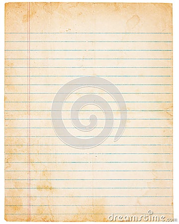 Aging Vintage Lined Paper Stock Photo