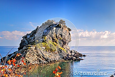 Agios Ioannis Kastri of Skopelos, Greece Stock Photo