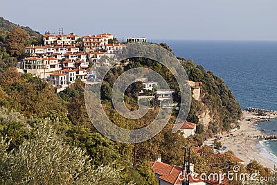 Agios Ioannis village at Pelion, Greece Stock Photo