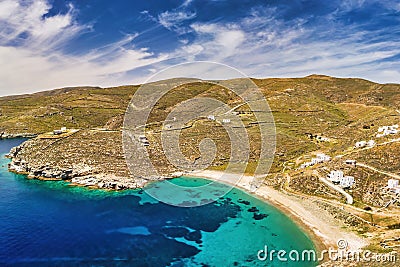 Agios Sostis beach of Kythnos island, Greece Stock Photo