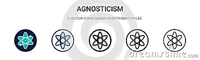 Agnosticism icon in filled, thin line, outline and stroke style. Vector illustration of two colored and black agnosticism vector Vector Illustration