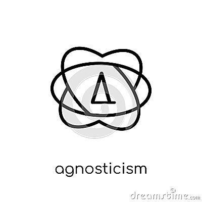 agnosticism icon. Trendy modern flat linear vector agnosticism i Vector Illustration