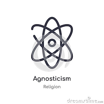 agnosticism outline icon. isolated line vector illustration from religion collection. editable thin stroke agnosticism icon on Vector Illustration