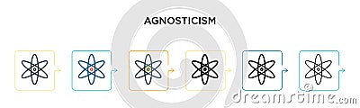 Agnosticism vector icon in 6 different modern styles. Black, two colored agnosticism icons designed in filled, outline, line and Vector Illustration
