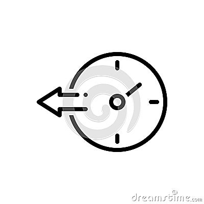 Black line icon for Ago, in the past and previously Vector Illustration