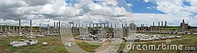 Agora And Colonnaded Street, Perge Ancient city Stock Photo