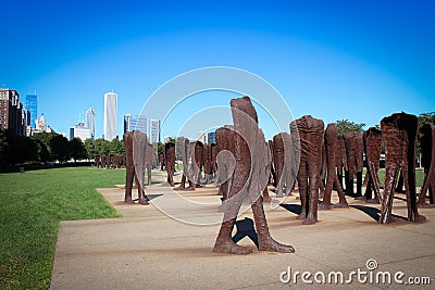 Agora park in Chicago view, Illinois, USA Editorial Stock Photo