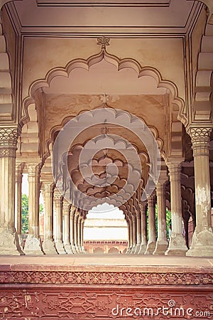 Agra Fort - Diwan I Am (Hall of Public Audience) Editorial Stock Photo