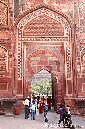 Agra Fort is 11th century Mughal Architectural Masterpiece Editorial Stock Photo