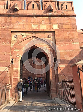 Red Fort - Agra - Lal Qila. (1565-1573) . India . Editorial Stock Photo