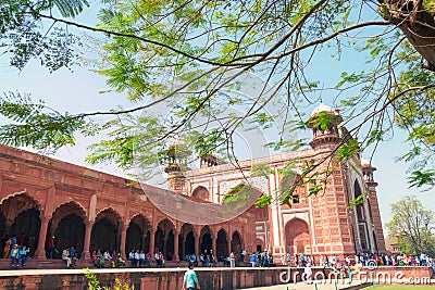 Agra Fort: a historical fort in the city of Agra in India. Editorial Stock Photo