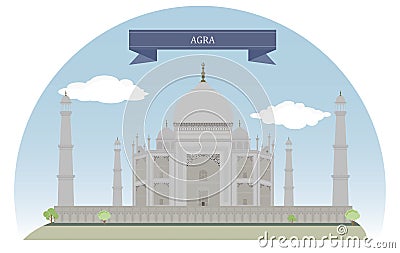 Agra, India Vector Illustration