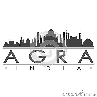 Agra Silhouette Design City Vector Art Vector Illustration