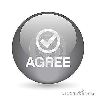 Agree / accept button Cartoon Illustration