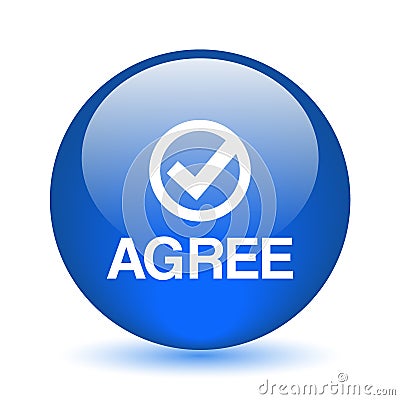 Agree / accept button Cartoon Illustration