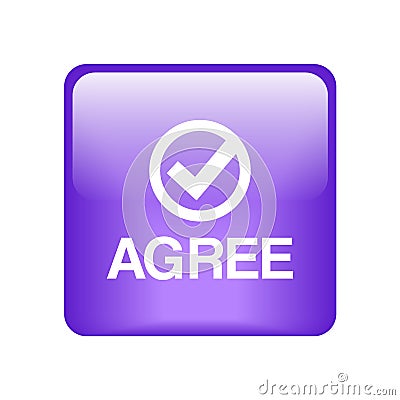 Agree / accept button Cartoon Illustration