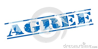 Agree blue stamp stamp Stock Photo