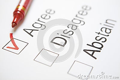 'Agree' chosen Stock Photo