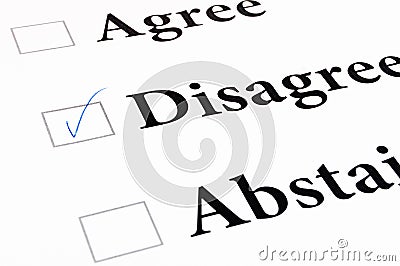 Agree disagree abstain form Stock Photo