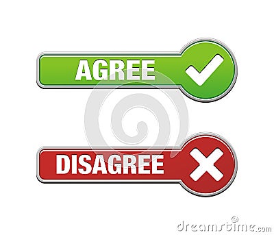 Agree and disagree button sets Stock Photo