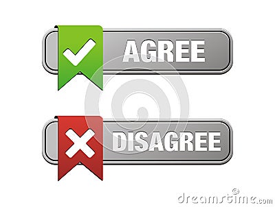 Agree disagree buttons Stock Photo