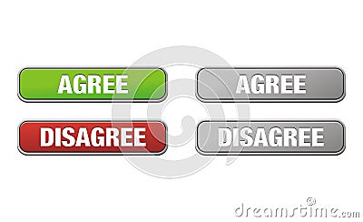 Agree and disagree buttons Stock Photo