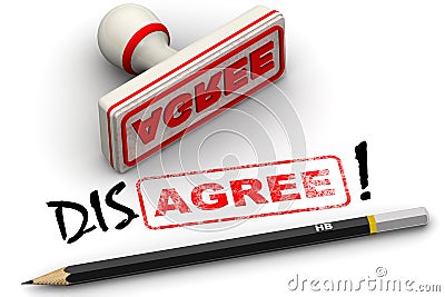 Agree and disagree. Corrected seal impression Stock Photo