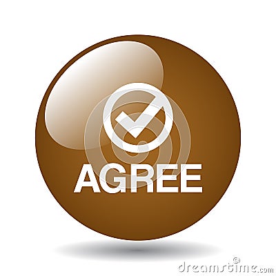 Agree / accept button Cartoon Illustration