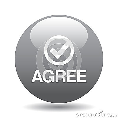 Agree / accept button Cartoon Illustration