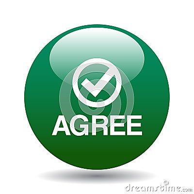 Agree / accept button Cartoon Illustration