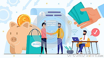 Agreement and Dealership for Brand Development Vector Illustration