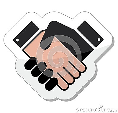 Agreement handshake icon - label Vector Illustration