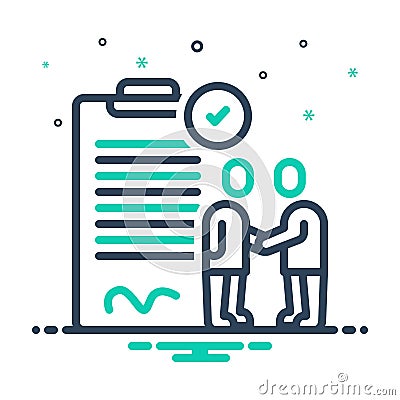 Mix icon for Agreement, compromise and legal Vector Illustration