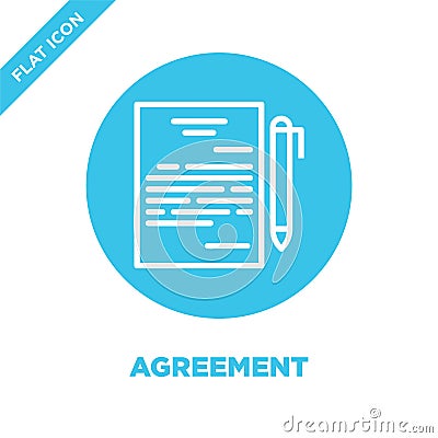 agreement icon vector. Thin line agreement outline icon vector illustration.agreement symbol for use on web and mobile apps, logo Vector Illustration