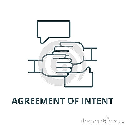 Agreement of intent vector line icon, outline concept, linear sign Vector Illustration