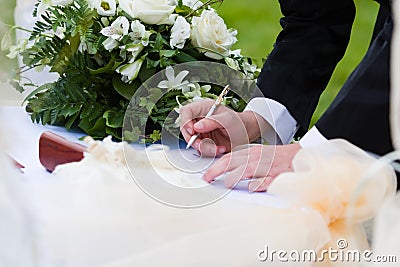 Agreement of marriage Stock Photo